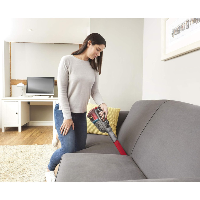 Ручний акумуляторний пилосос BLACK+DECKER BHHV315J Lithium Dustbuster Titanium/Red 12V, 500 мл, циклонна технологія, безмішковий, з насадкою для щілин