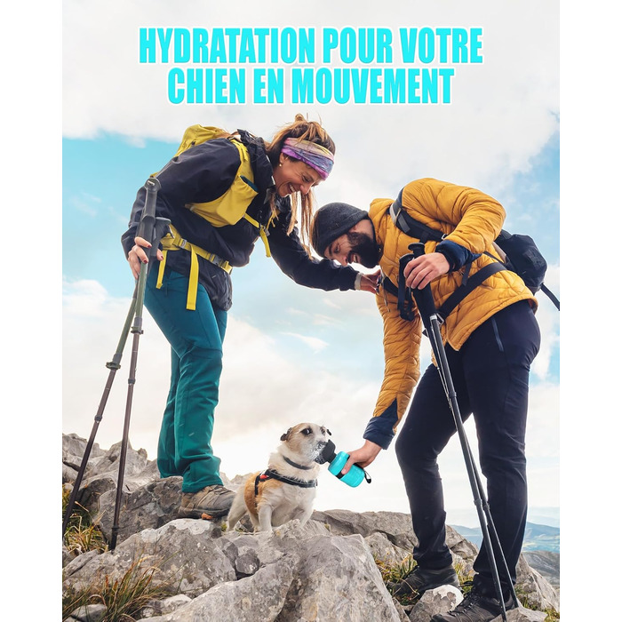 Складана пляшка для води для собак Lesotc, 520 мл, блакитний колір, для прогулянок та подорожей