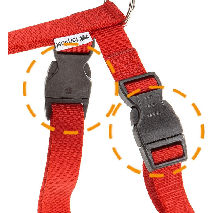 Шлейка для собак Ferplast Champion XXL, великі породи, регулювання в 3 точках, червона, обхват грудей 78–120 см