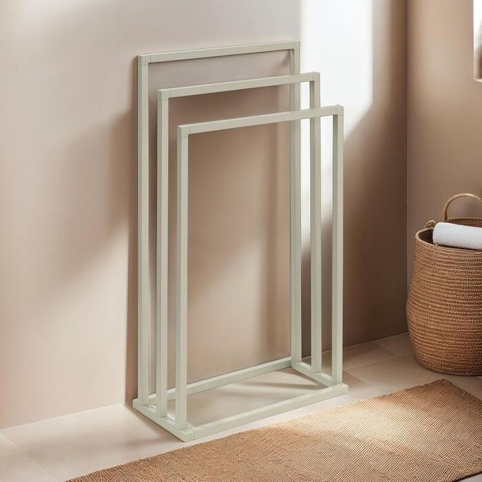 Підставка для рушників KUNO, лакована, металева, з 3-ма перекладинами (Бежевий)