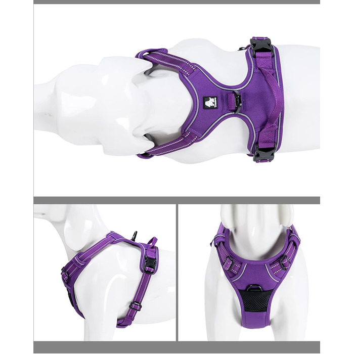 Шлейка для собак Truelove TLH5651, запобігає ривкам, світловідбиваючі шви, для активного відпочинку (S, фіолетовий)