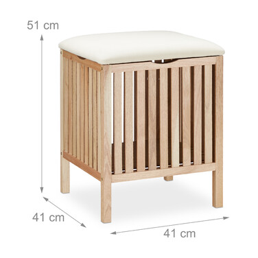 Relaxdays laundry basket made of walnut wood with seating