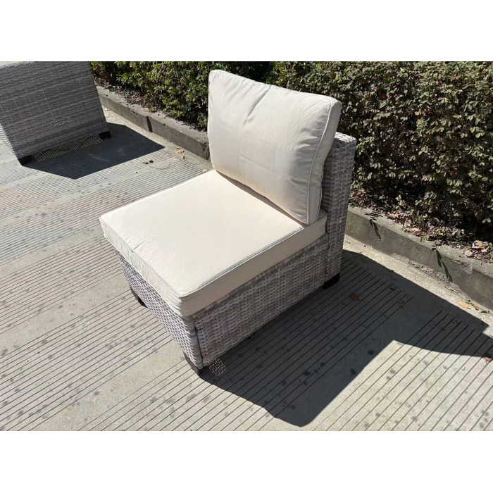 Комплект садових меблів із техноротанга GARDENOVE, сірий, 7 предметів