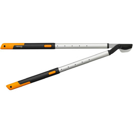 Секатор телескопічний Fiskars SmartFit L86 для свіжої деревини, антипригарне покриття, загартована сталь, довжина ручки 66-90 см, чорний/помаранчевий, 1013564