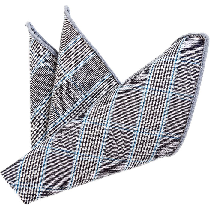 Метелик чоловічий DonDon Tweed 12x6 см з хустинкою 23x23 см, бавовна, сіро-блакитна клітинка