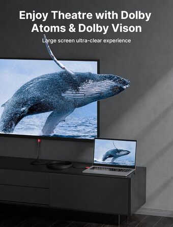 Кабель HDMI 8K JSAUX 3 метри, HDMI 2.1, 48Gbps, 8K@60Hz, 4K@120Hz, HDR, eARC, Dolby Vision, 3D, VRR, сумісний з PS4 Pro, PS5, TV, Blu-ray, проектор, червоний