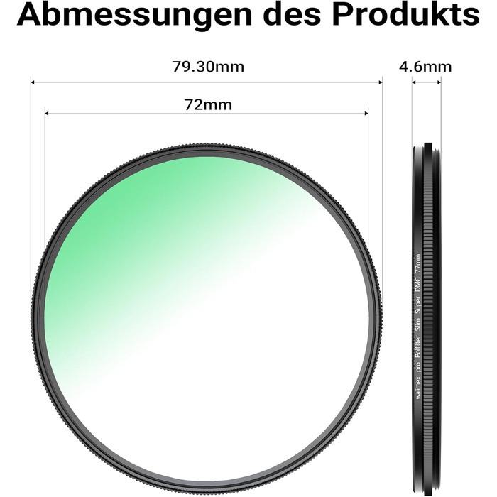 Поляризаційний фільтр круглої форми Walimex pro Slim (77 мм, Super DMC Slim) з захисним чохлом