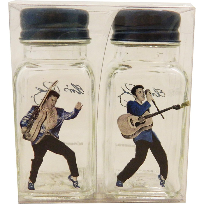 Midsouth Products Elvis Presley Salt and Pepper Shaker Set, Dancing Figures, 2-Piece Glass Shaker Set