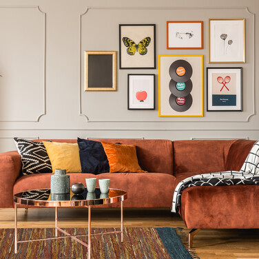 Relaxdays Leather and Cotton Patchwork Rug
