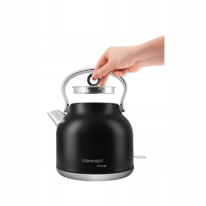 Електричний чайник Concept Retrosign RK3334, 2200 Вт, 1,7 л, чорний