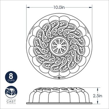 Форма для випічки Nordic Ware Citrus Twist, 8 відділень, для тортів та випічки