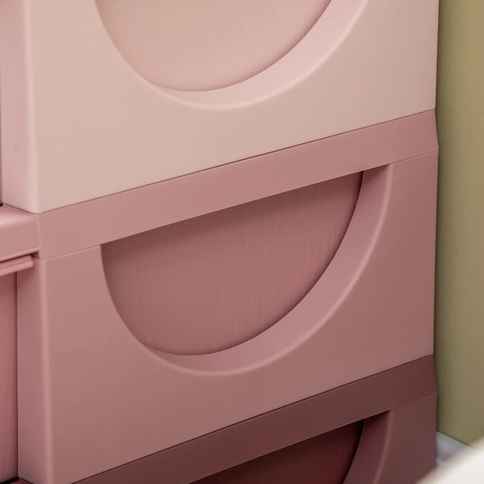 HOMCOM Kids' Chest of Drawers with Storage Boxes, Toy Organizer, Toy Box, Three Tiers for Children's Room, 3-6 Years, Children's Furniture, 37 x 37 x 56.5 cm (75L x 37W x 56.5H cm, Pink+Purple)