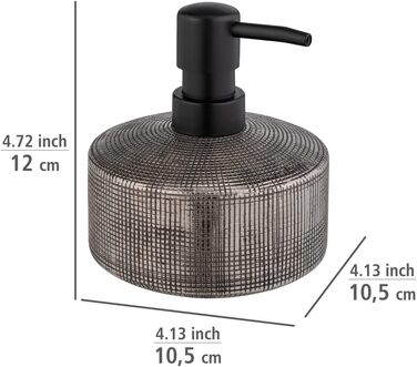 Дозатор для мила WENKO Rivara, керамічний, 400 мл, сріблястий