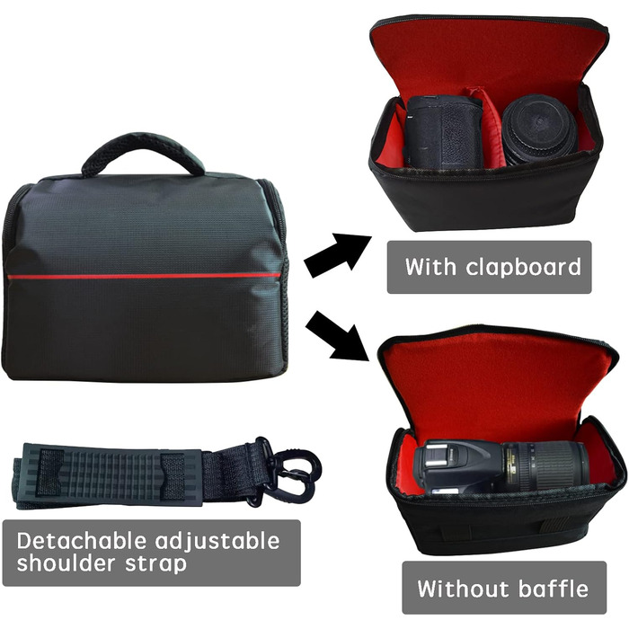 Чохол для камери чорний 26 x 19 x 14 см - універсальний, для DSLR/System Camera, сумка на плече