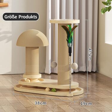 Anyingkai 4-in-1 Interactive Wooden Cat Toy - Wooden Carousel with Balls, Intelligence Toy for Cats (1, A)