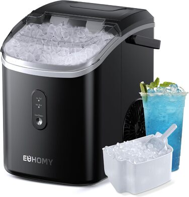 EUHOMY Stainless Steel Ice Maker - 24 Cubes in 13 Minutes, 24kg/24H Capacity - Self-Cleaning, 3.2L Ice Maker with Scoop & Basket for Home, Kitchen, Office, Bar, RV