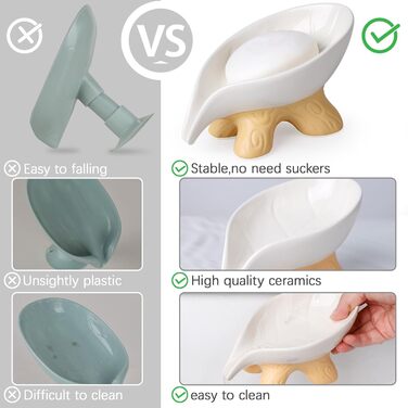 Підставка для мила самостійно спорожняється, форма листка, кераміка, мармур, порцеляна, декоративна, без присосок, ANTIS'S HOME, 1 шт. - Мармур (1 шт., Коричневий)