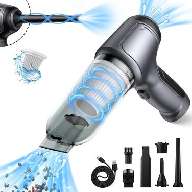 Портативний бездротовий ручний пилосос Brovamo з акумулятором, 12000Pa, для дому, авто, кухні, офісу, видалення шерсті тварин