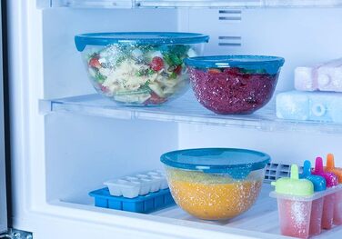 Pyrex® Prep & Store Glass Bowls with Lids, durable, 0.5 l, 1 l, 2 l, BPA-free, set of 3