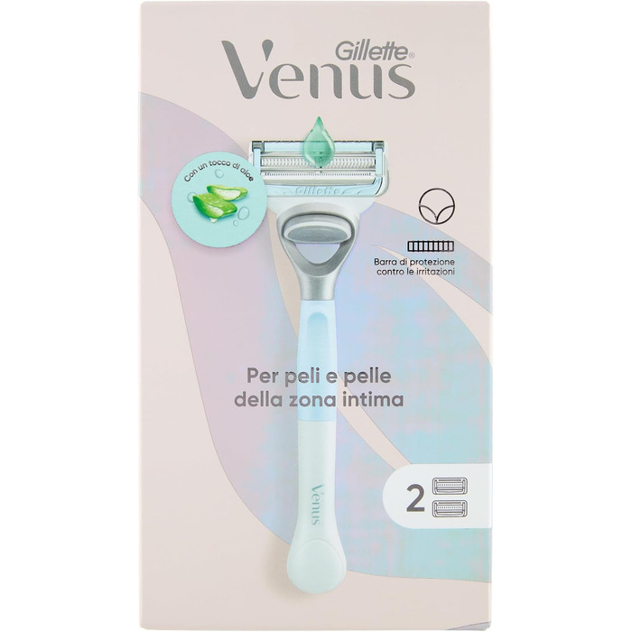 Жіноча бритва Gillette Venus для зони бікіні з 5 смінними лезами, захисна бритва для чутливої шкіри (Venus 2up)