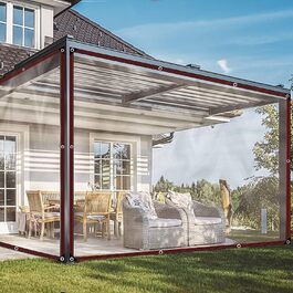 Waterproof Transparent Tarp with Eyelets, Transparent Tarp for Outdoors, Tent Transparent Tarpaulin Garden, Tent Tarp Cover, Weatherproof Tarp for Folding (3x5m)