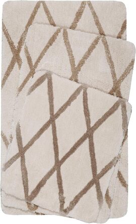 Homie Living Bath Mat, Non-Slip and Washable, Plush and Soft Pile, San Bosa (70 x 120 cm, Beige Sand) Beige Sand 70 x 120 cm
