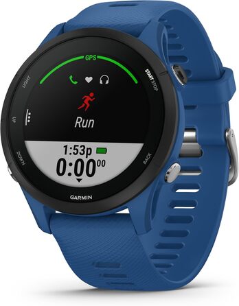 Garmin Forerunner 255 – GPS-годинник для бігу з індивідуальними планами тренувань, функціями для бігу та детальною аналітикою. 1.3' дисплей, до 14 днів роботи від акумулятора, водонепроникний (Non-Music, 46 мм, Темно-синій)
