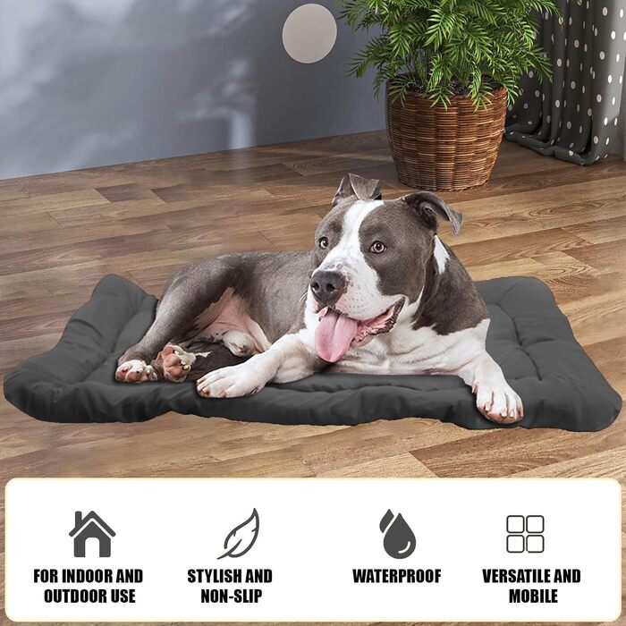 Килимок для собак Norhogo: портативна вологостійка лежанка для подорожей, 90x60 см, сірий
