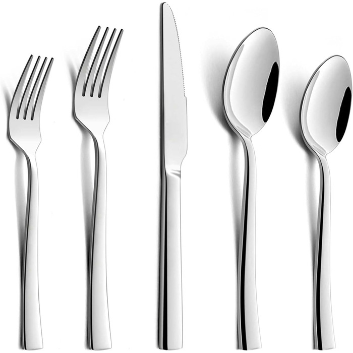 HaWare Cutlery Set, 60-Piece Cutlery Set for 12 People with Knife, Fork, Spoon, Stainless Steel Flatware for Family/Party/Hotel/Restaurant, High-Gloss Polished & Dishwasher Safe