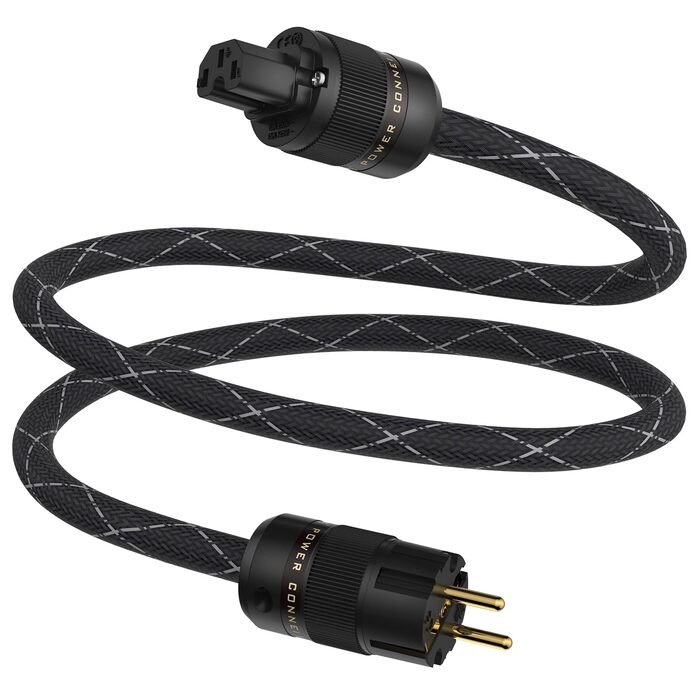 Hi-Fi мережевий кабель Tertullus OFC з роз'ємами Schuko та C15 для сабвуфера, підсилювача та AV-ресивера, 1.5м