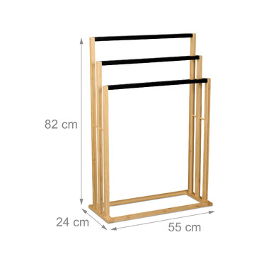 Relaxdays Bamboo Towel Rack