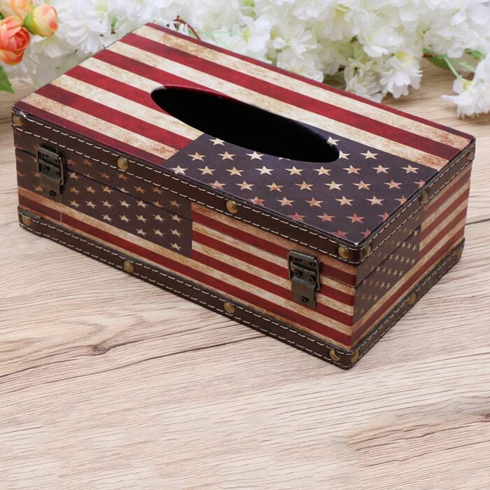 Вінтажна коробочка для серветок, органайзер для звичайних серветок, диспенсер для серветок, тримач для серветок, для вітальні, ванної кімнати, спальні, офісу (стиль 3)