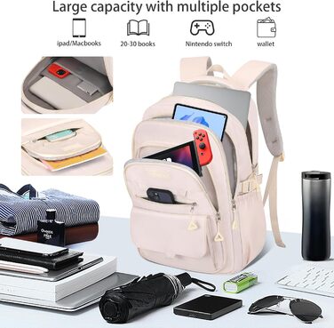 Жіночий шкільний рюкзак, стильний рюкзак для дівчат, мила сумочка для книг, акуратний рюкзак кольору бежевого