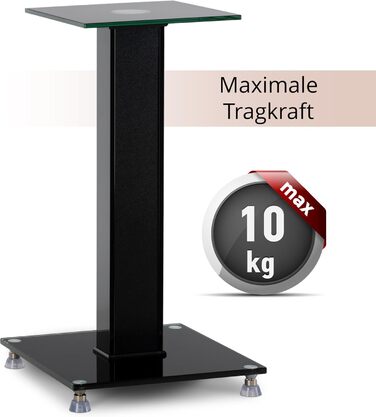 Підставка для колонок Pronomic SLS-282 BK (пара) - Стильний дизайн з 2 скляними пластинами, регульовані шпильки та гумові ніжки, приховане кабельне провідництво, вантажопідйомність 10 кг