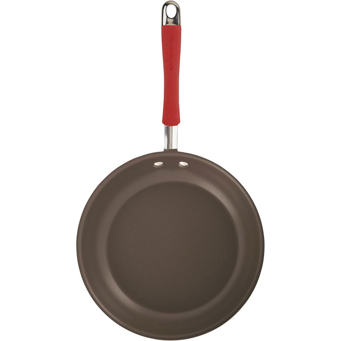 Набір посуду Rachael Ray Cucina, 12 предметів, з антипригарним покриттям, сірий з помаранчевими ручками