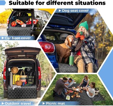 Захисна ковдра для собак у багажник авто KYG, 185x105 см, чорна, водовідштовхувальна, антиковзаюча