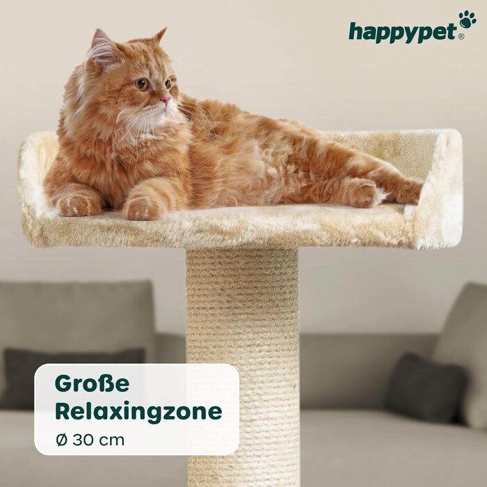 Кігтеточка для котів HAPPYPET Parker XXL, 171 см, кремовий колір