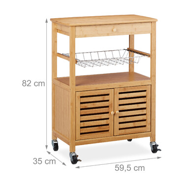 Relaxdays Kitchen Cart made of Bamboo