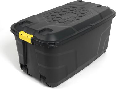 Kreher XXL контейнер для зберігання 145 л з кришкою на замку, на колесах, водонепроникний, пластик, 93x53x46 см