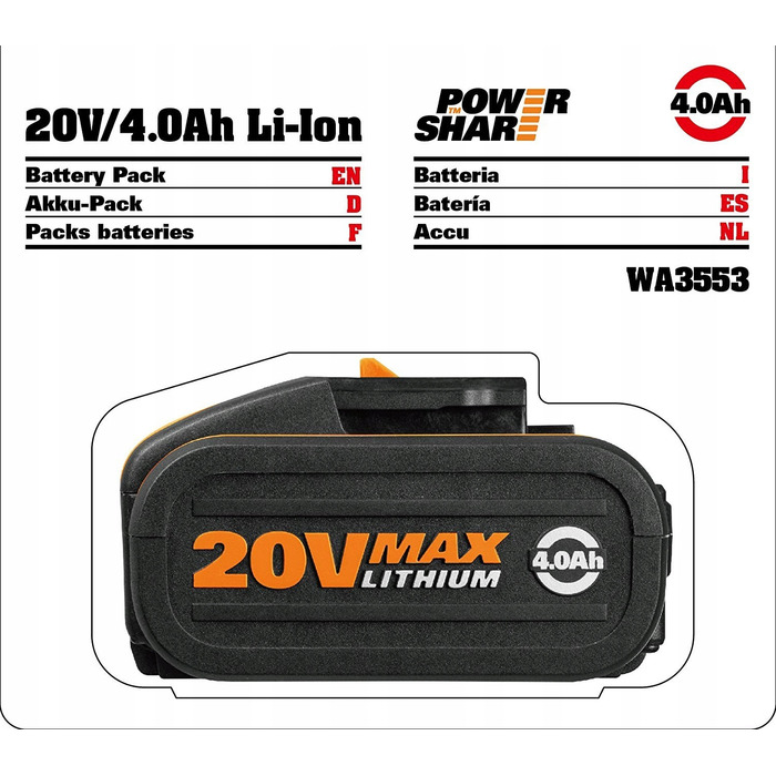 Акумуляторний шурупокрут Worx 20 В WX373.3