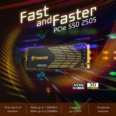 SSD накопичувач Transcend 1TB NVMe PCIe Gen4 x4 M.2 2280 - TS1TMTE250S