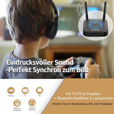 Bluetooth-трансмітер 1Mii B06TX для телевізора з підтримкою aptX Low Latency та aptX HD