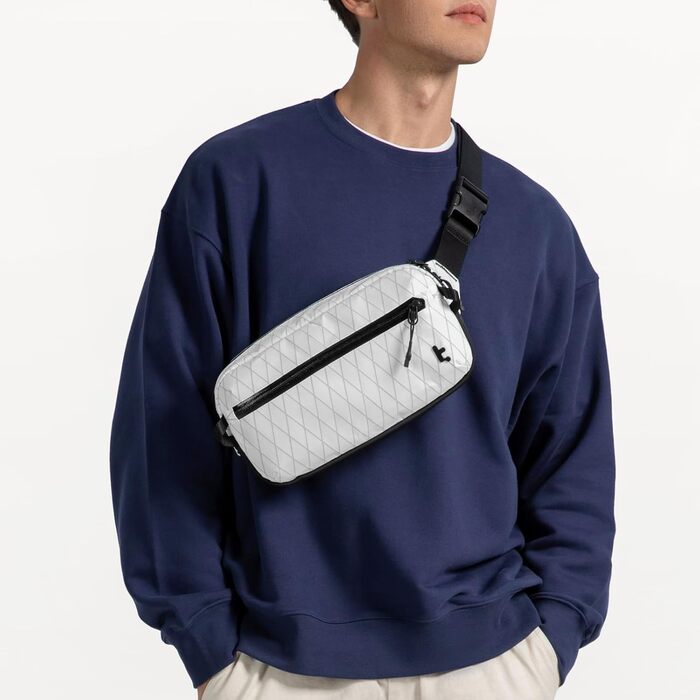 tomtoc Сумка на плече Sling Bag 3.5L з RFID-захистом - водонепроникна, для Switch, iPad mini, EDC, подорожі | X-pac White