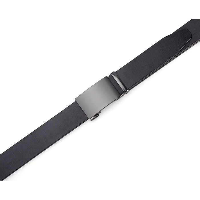 Чоловічий шкіряний ремінь на пряжці з автоматичною застібкою, 35 мм, регульований, 130 см, для костюма та ділового одягу (Y-чорний)