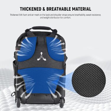 Рюкзак-тележка для камери NEEWER 2-в-1 NW-DA410T: водонепроникний, знімний, для фотообладнання та ноутбука