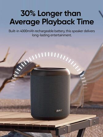 Портативна Bluetooth колонка AY з підсвічуванням, потужний звук, IPX5 водостійкість, AUX/TF картка, стерео-паринг, 24 години роботи від акумулятора, ідеально для дому та відпочинку на природі, світло-зелений (чорно-синій, великий)
