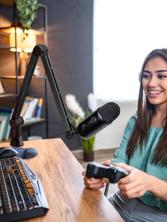 Підставка для мікрофона SUNMON для Blue Yeti та інших – міцна, 360° обертання, металева клямка, універсальна | HyperX QuadCast 2, Fifin AM8, Seiren Mini V3, MV7