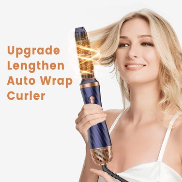 Набір для укладки волосся 6 в 1 Airstyler: фен-щітка, дифузор, плойка, для об'єму, укладки та сушіння (блакитний)