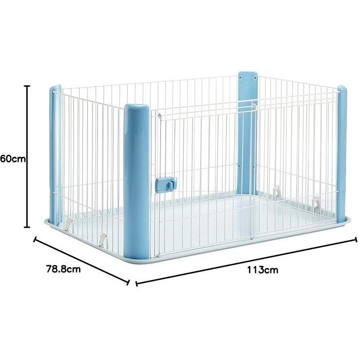 Вольєр для цуценят Iris Ohyama CLS-1130, 60 см, блакитний. Ідеально для собак та котів, для дому та вулиці. Вольєр, клітка, огорожа, простір для ігор.