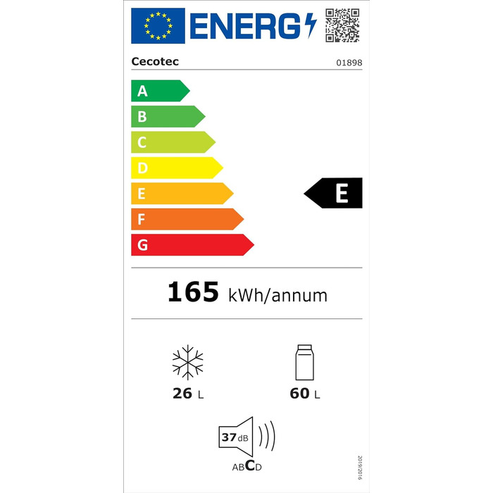 Холодильник Cecotec Bolero CoolMarket 2D Origin 86 Blue 86л, ретро, клас E, синій